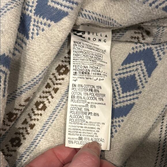 Billabong Offshore Jacquard Flannel Button Down Aztec Shirt Men's M - Picture 5 of 7